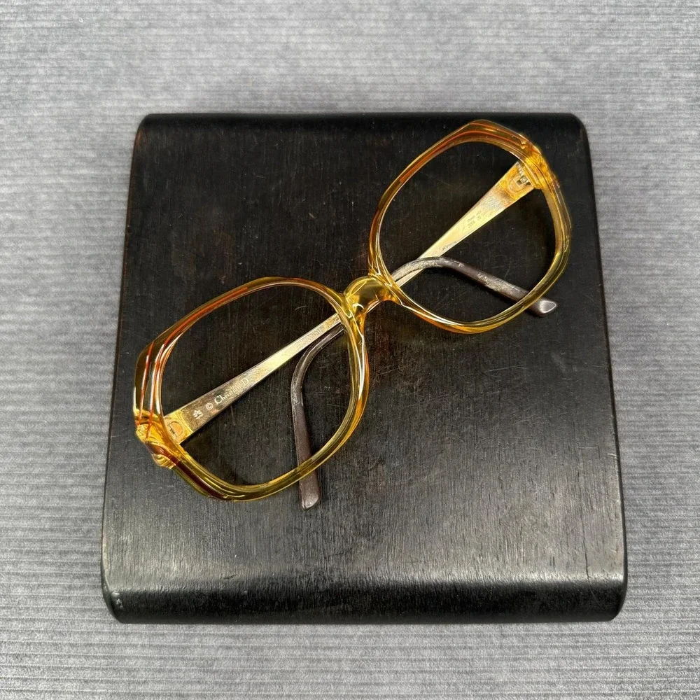 Christian Dior Vintage Oversized Amber Glasses Frames 2256 Optyl Germany CD Logo